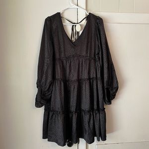 Oddy animal print little black dress L NWT